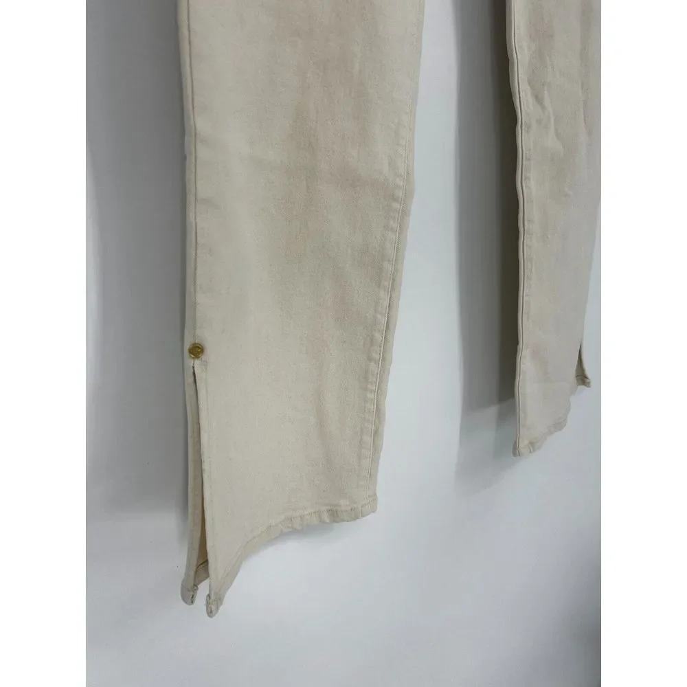 Michael Kors Jeans Womens Size 12 Selma Crop‎ High-Rise Flare Bone NWT
